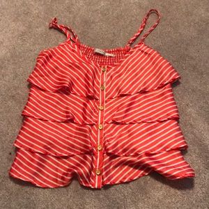 Coral stripped top